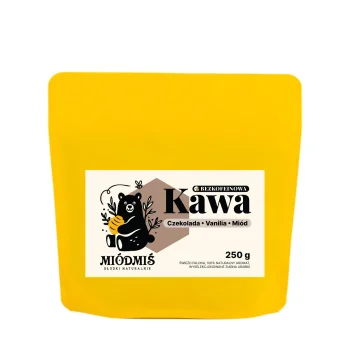 Kawa Miódmiś BEZKOFEINOWA Smakowa z Naturalnym Aromatem Czekolady, Vanilii i Miodu 250g.