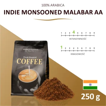 Kawa Indie Monsooned Malabar AA Mielona 250g