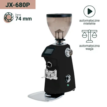 Młynek JX-680P Glossy Black - Profesjonalny młynek do kawy z wagą