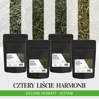 Cztery Liście Harmonii - zestaw klasycznych zielonych herbat premium 4x50g
