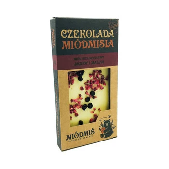 Czekolada Miódmiś Słodzona Miodem - Jagody i Malina 100g