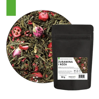 Herbata Zielona Smakowa Żurawina i Róża 50g