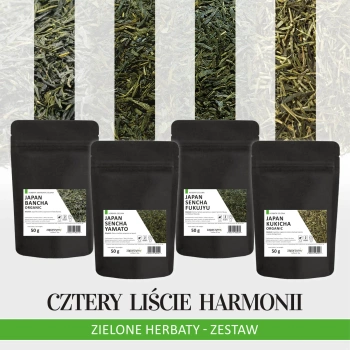 Cztery Liście Harmonii - zestaw klasycznych zielonych herbat premium 4x50g