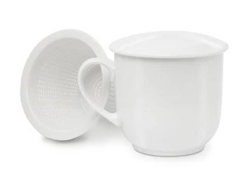 Kubek z Sitkiem Porcelanowym - Biały 250 ml