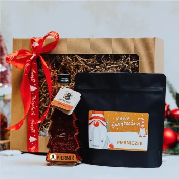 Świąteczny Zestaw Prezentowy Kawa Pierniczek Mielona, Syrop Miódmiś Piernik