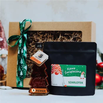Świąteczny Zestaw Prezentowy Kawa Szarlotek Mielona, Syrop Miódmiś Piernik